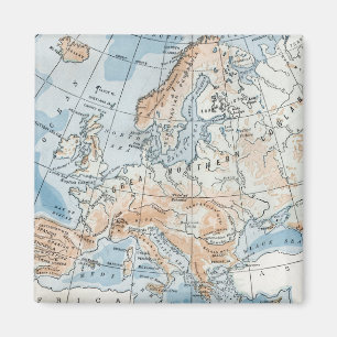 Physical Map of Europe (1916) Magnet