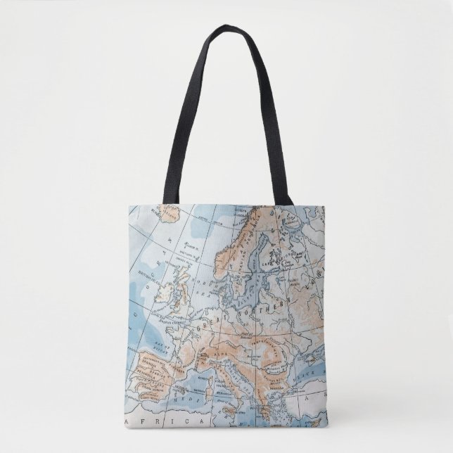 Physical Map of Europe (1916) Tote Bag (Front)