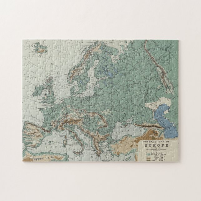 Physical Map of Europe Jigsaw Puzzle (Horizontal)