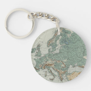 Physical Map of Europe Key Ring