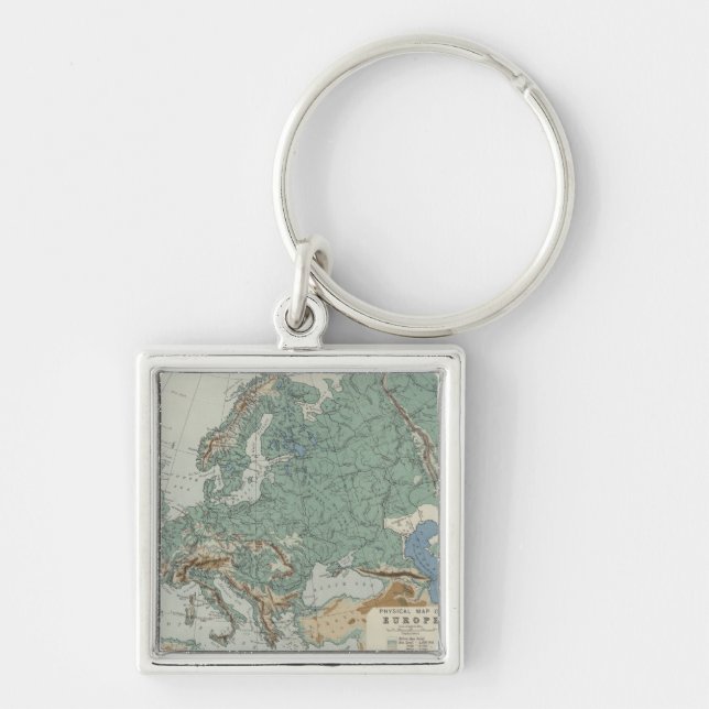 Physical Map of Europe Key Ring (Front)