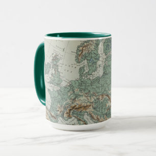 Physical Map of Europe Mug