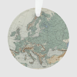 Physical Map of Europe Ornament