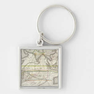 Physical Map of Indian seas Key Ring