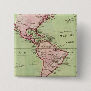 Physical map of the Americas 15 Cm Square Badge