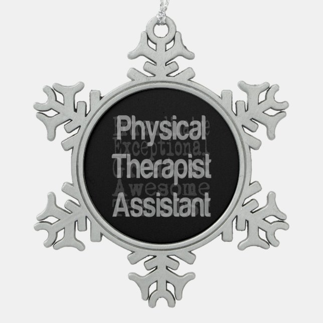 Physical Therapist Assistant Extraordinaire Snowflake Pewter Christmas Ornament (Front)