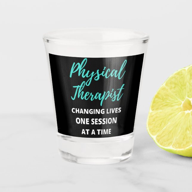Physical Therapist Changing Lives One Session Shot Glass (Front)