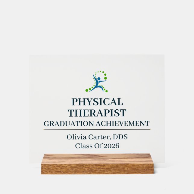 Physical Therapist Custom Name Since Year Acrylic Sign (Front)