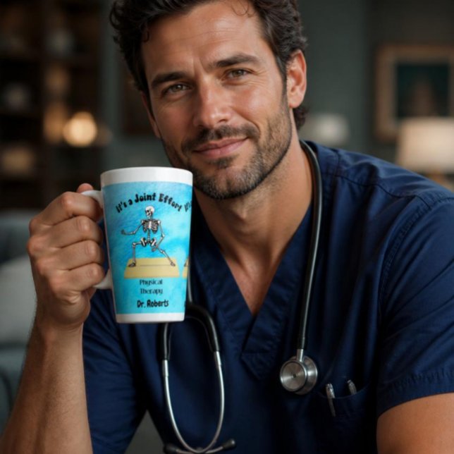 Physical Therapist  "It's a Joint Effort"  Latte Mug (AI Generated Model)