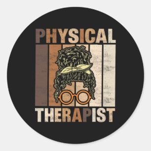 Physical Therapist Juneteenth Afro African America Classic Round Sticker