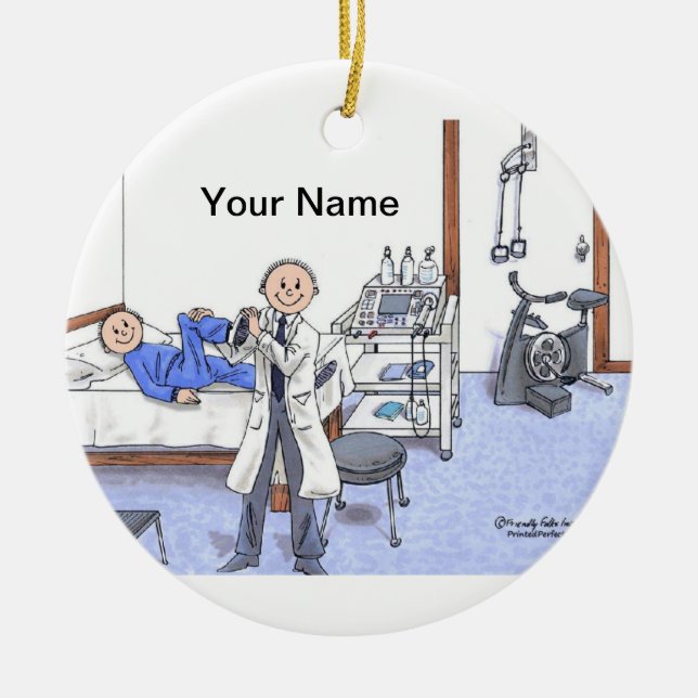 Physical Therapist - Male Ceramic Ornament (Front)