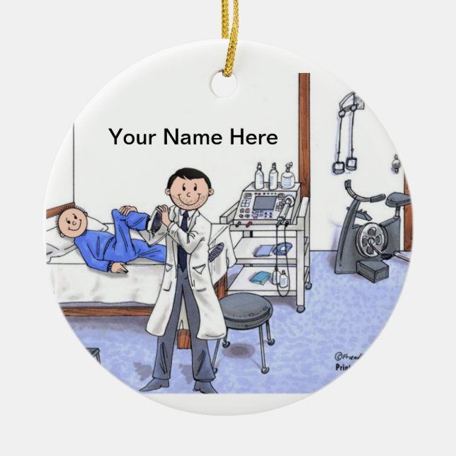 Physical Therapist, Male - Light Beard Ceramic Ornament (Front)