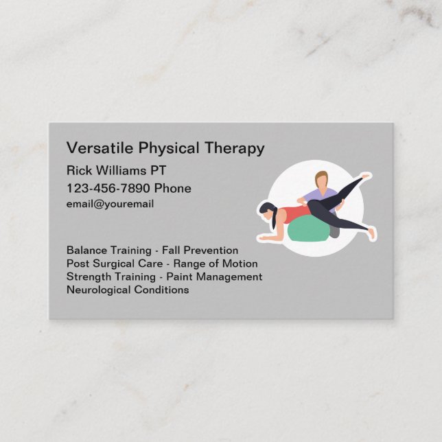Physical Therapist Medical Business Cards (Front)