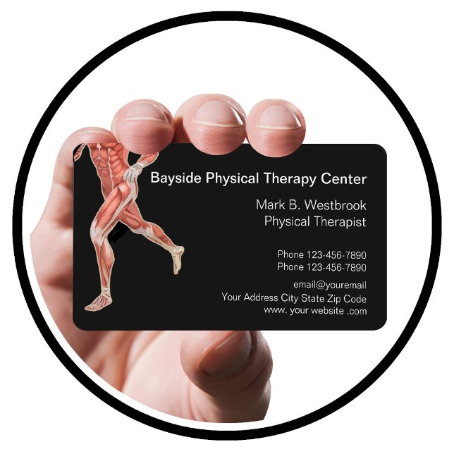 Physical Therapist Modern Muscles Graphic Business Card (Creator Uploaded)