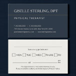 Physical Therapist Office Appointment Reminder Business Card<br><div class="desc">A clean, professional appointment reminder business card designed specifically for physical therapy offices. Perfect for giving patients their next session date and time before they leave the clinic. The layout keeps your clinic name, phone number, and appointment details clear and easy to read, helping reduce missed appointments and improve scheduling...</div>
