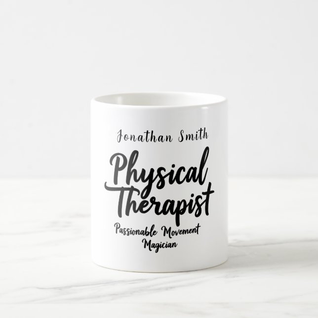 Physical Therapist Passionate Movement Typography Coffee Mug (Center)