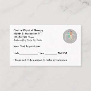 Physical Therapist Patient Appointment  Card