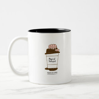 Physical Therapist Powered By Coffee Two-Tone Coffee Mug