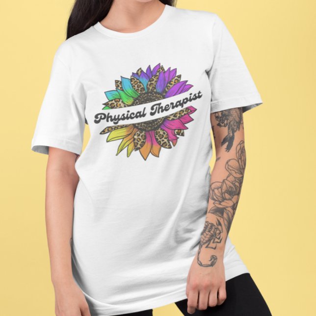 Physical Therapist Profession Rainbow Sunflower  T-Shirt (Physical Therapist Profession Rainbow Sunflower T-Shirt
)