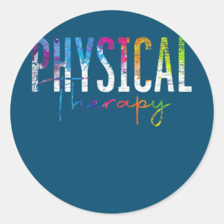 Physical Therapist PT Exercise Colourful Physical Classic Round Sticker