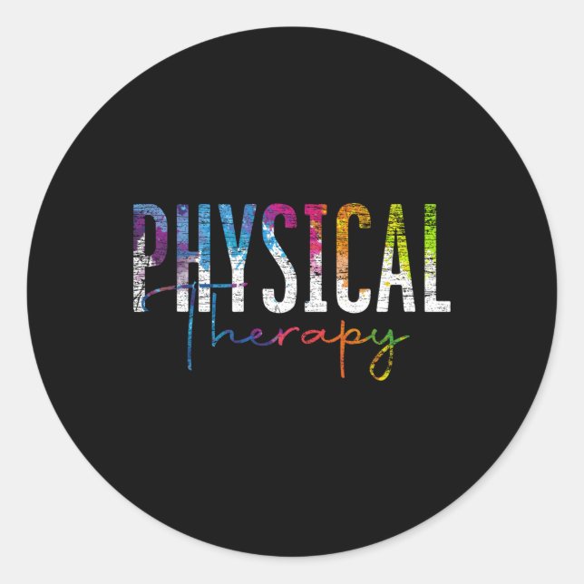 Physical Therapist Pt Exercise Colourful Physical  Classic Round Sticker (Front)