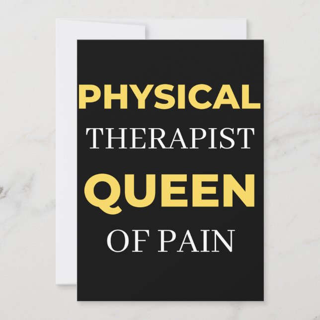 Physical Therapist Queen Of Pain Thank You Card (Front)