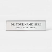 Physical Therapist Simple Silver and Black Office