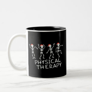 Physical Therapist Skeleton Christmas DPT Student Two-Tone Coffee Mug