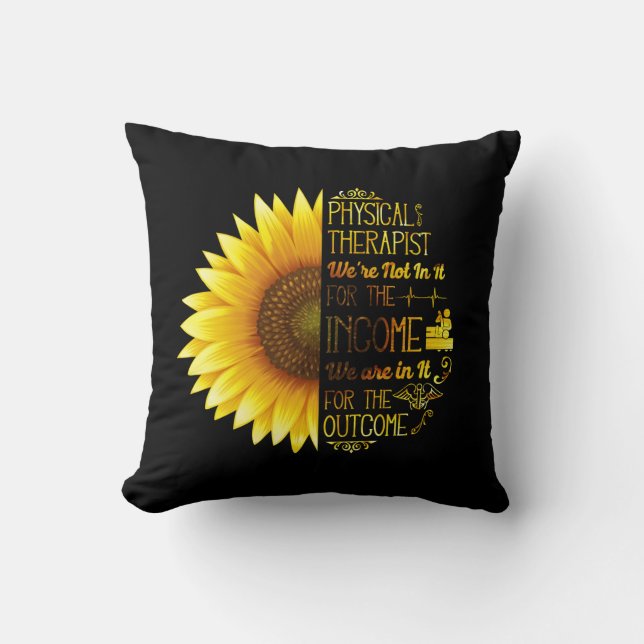 Physical Therapist Therapy Assistant Sunflower Cushion (Front)