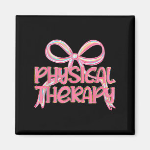 Physical Therapy Aesthetic Pink Coquette Bow Y2k P Magnet