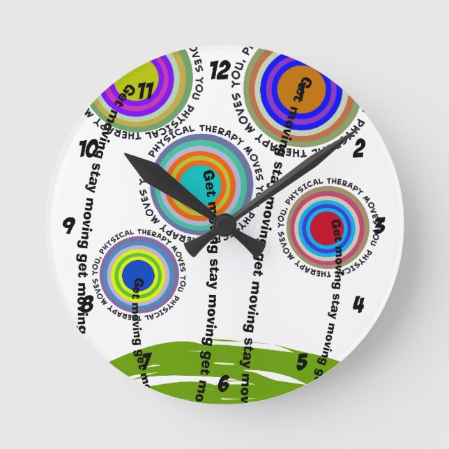 Physical Therapy Artsy Gifts Round Clock (Front)