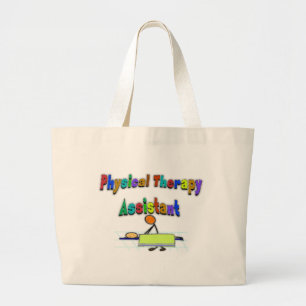 Physical Therapy Assistant--Stick Figure Design Large Tote Bag