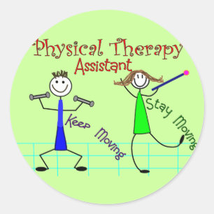 Physical Therapy Assistant Stick People Design Classic Round Sticker