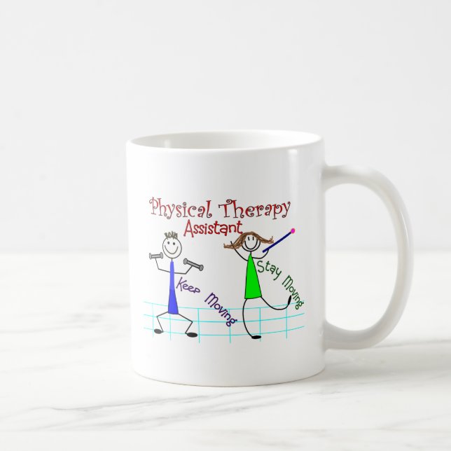 Physical Therapy Assistant Stick People Design Coffee Mug (Right)