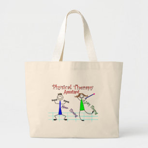 Physical Therapy Assistant Stick People Design Large Tote Bag