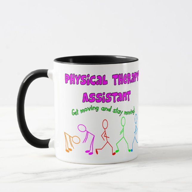 Physical Therapy Assistant Stick People Design Mug (Left)