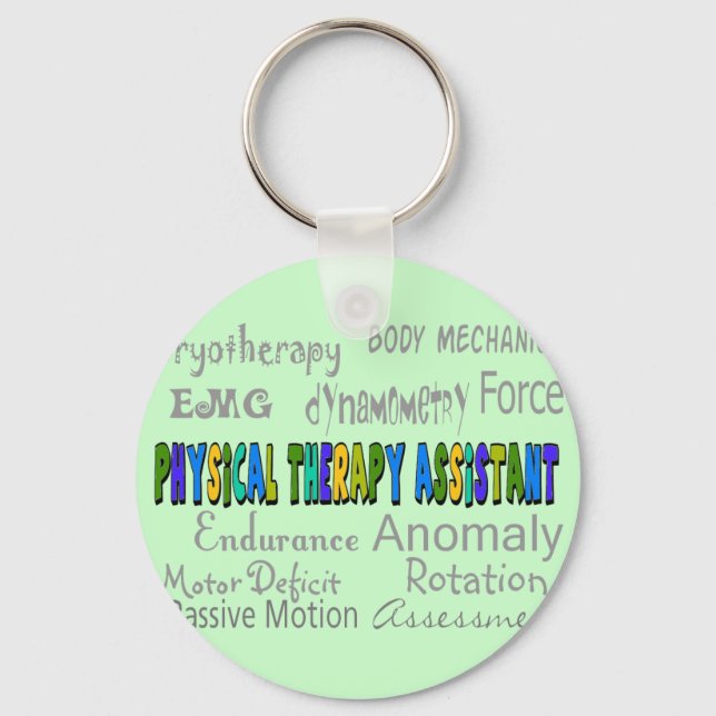 Physical Therapy Assistant "Terminology" Design Key Ring (Front)