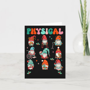 Physical Therapy Christmas Pt Therapist Cute Gnome Card