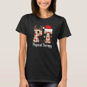 Physical Therapy Christmas Retro Groovy PT Therapi T-Shirt