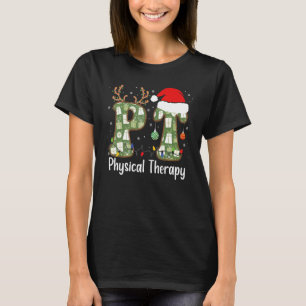 Physical Therapy Christmas Retro Groovy PT Therapi T-Shirt