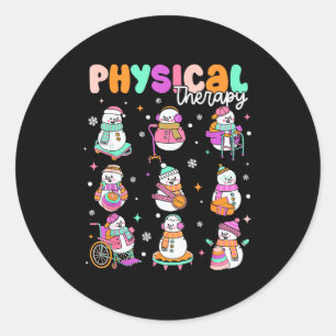 Physical Therapy Christmas Shirt Pt Christmas Snow Classic Round Sticker