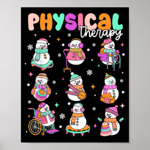 Physical Therapy Christmas Shirt Pt Christmas Snow Poster