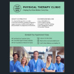 Physical Therapy Clinic Soft Green Logo Photo QR Flyer<br><div class="desc">Professional physical therapy flyer with front-side space for logo, photo, services, key information, and contact details. The back features a QR code to help patients stay connected, along with replaceable social media icons. Ideal for promoting services with a clean, trustworthy layout. Visit the store for more coordinated business marketing designs....</div>