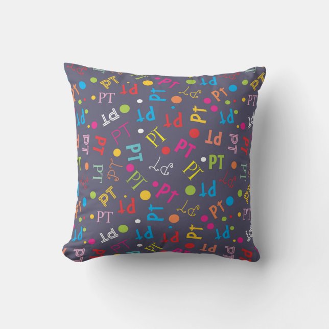 Physical Therapy Colourful Letters  Cushion (Front)