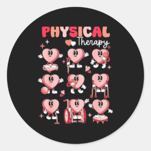 Physical Therapy Cute Candy Heart Valentines Pt Th Classic Round Sticker