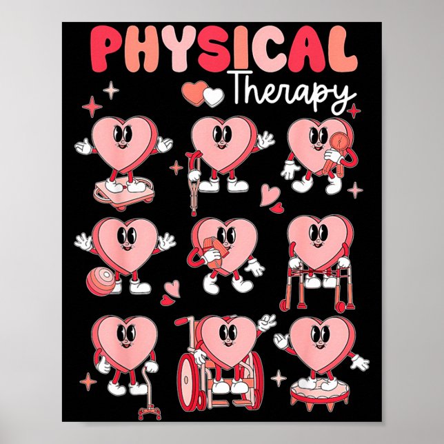 Physical Therapy Cute Candy Heart Valentines Pt Th Poster (Front)