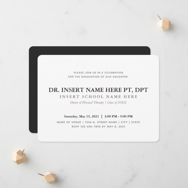 Physical Therapy DPT Graduation Party Invitation (Front/Back In Situ)