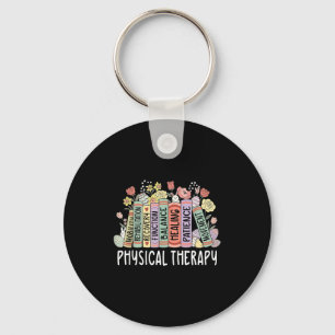 Physical therapy floral book easter pt physical key ring