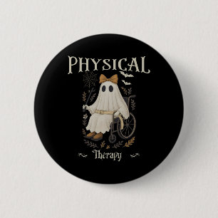 Physical Therapy Floral Ghost Spooky Halloween The 6 Cm Round Badge