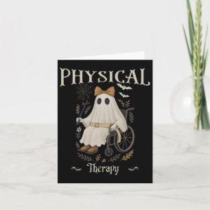 Physical Therapy Floral Ghost Spooky Halloween The Card